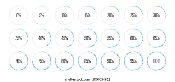 Set of circle percentage diagrams meters for web design, user interface UI or infographic - indicator with blue