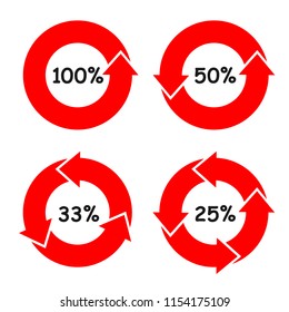 Set of circle percentage diagrams for web design. Circle diagrams isolated marketing illustration – for stock