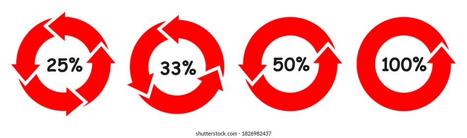 Set of circle percentage diagrams for web design. Circle diagrams isolated marketing signs – stock vector