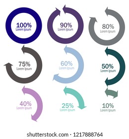 set of circle pie chart data  vector 