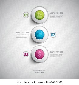 Set of circle plastic banners with striped background for business design, infographics, reports, number options, progress, step presentation, workflow layout or websites. Clean and modern style