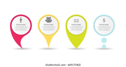 Set of Circle Pointers Infographic Business Element. Vector Illustration. EPS10