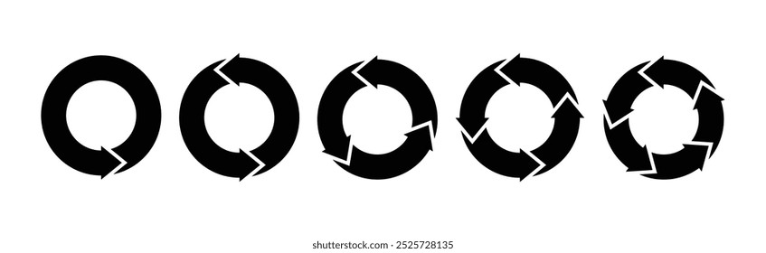 set of circle row black vector design illustration isolated background