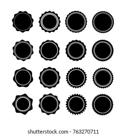 Set Of Circle Seal Stamp Lace. Vector Illustration. Isolated On White Background