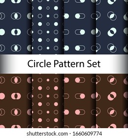 Set of Circle Seamless Pattern Background