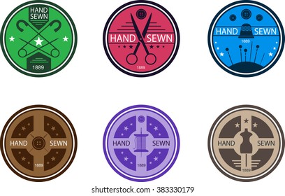 Set of circle sewing emblem
