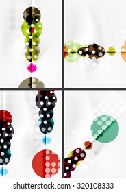 Set of circle shape design abstract backgrounds with light effects and decorations. Banner advertising layouts - colorful templates and wallpapers