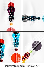 Set of circle shape design abstract backgrounds with light effects and decorations. Banner advertising layouts - colorful templates and wallpapers