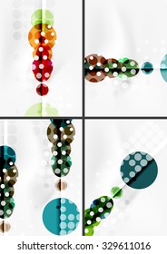 Set of circle shape design abstract backgrounds with light effects and decorations. Banner advertising layouts - colorful templates and wallpapers