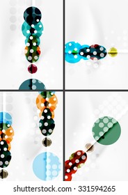 Set of circle shape design abstract backgrounds with light effects and decorations. Banner advertising layouts - colorful templates and wallpapers