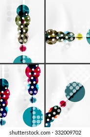 Set of circle shape design abstract backgrounds with light effects and decorations. Banner advertising layouts - colorful templates and wallpapers