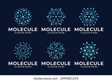 Set of circle shape molecule logo design