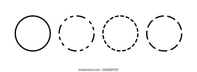 Set of circle shapes dotted geometric round frame