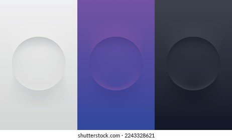 set circle shapes in various color backdrops