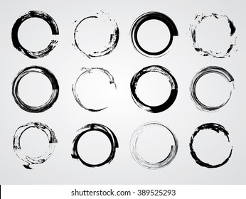 Set of Circle Shapes.Stamps Collection,Grunge . Banners, Insignias , Logos, Icons, Labels.