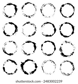 Set circle stamp on White background. Bubble circle. Coffee stamp