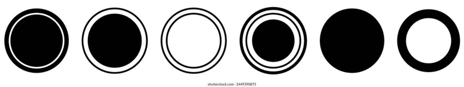 Conjunto de sello de círculo. Ilustración vectorial aislada sobre fondo blanco
