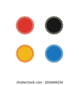 Un conjunto de stickers de círculo. Colorido y sencillo. Se puede utilizar para plantillas.