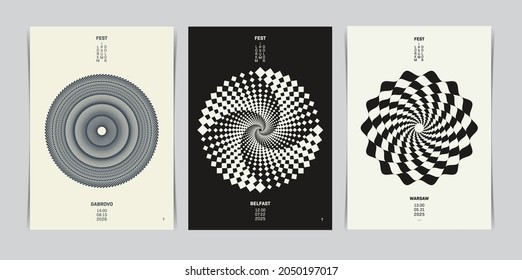 Set of Circle Swirl Shape Design Covers Template. Vector illustration.