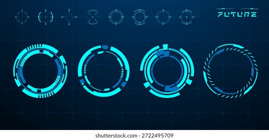 Definir sci-fi de tecnologia circular e vetor futurista redonda editável