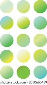 Set of circle templates for social media. Gradient highlights. Colorful artwork in yellow, green and blue. Circles for design and blog.
