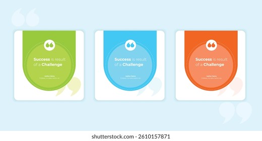 Set circle testimonial banner, quote, infographic. Social media post template designs for quotes. Empty speech bubbles, quote bubbles and text box