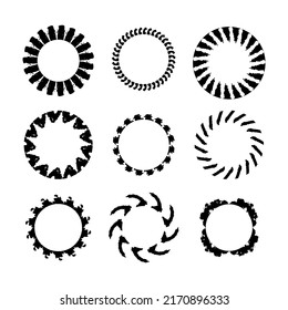 set of circle textured frame  
