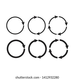 Set of circle vector arrows. Reload and rotation loop sign. Arrows business infographic vector 