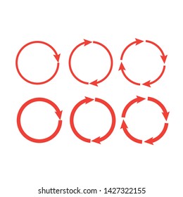 Set of circle vector arrows. Reload and rotation loop sign. Arrows business infographic vector 