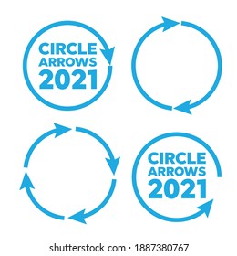 Set of circle vector arrows. Reload and rotation loop sign.
