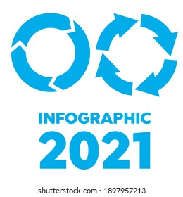 Set of circle vector arrows. Reload and rotation loop sign.