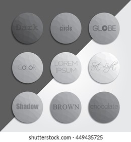 Set of circle vector shapes. Abstract vector banners. Design elements. Polygonal texture