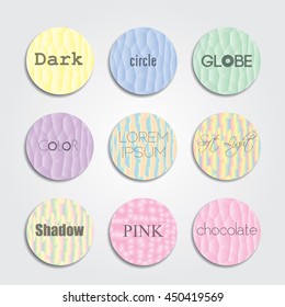 Set of circle vector shapes. Abstract vector banners. Design elements. Polygonal texture