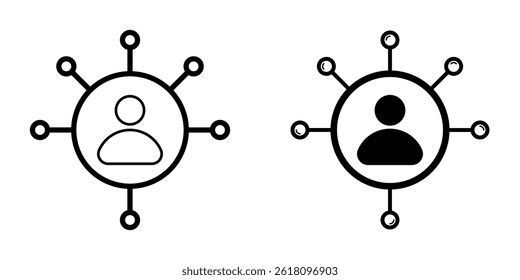 Set of Circle, Worker, and responsibility icon set. Circle, Worker, and responsibility symbol for website marketing design, logo, app, etc. Circle, Worker, and responsibility line logo.