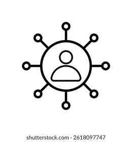 Set of Circle, Worker, and responsibility icon. Circle, Worker, and responsibility symbol for website marketing design, logo, app, etc. responsibility line logo.