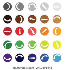 Set of circles with arrow holes