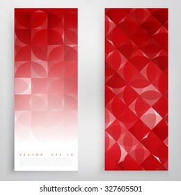 Set of circles banners. Vector modern geometrical abstract background. Red circles