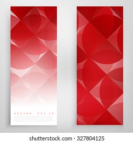 Set of circles banners. Vector modern geometrical abstract background. Red circles