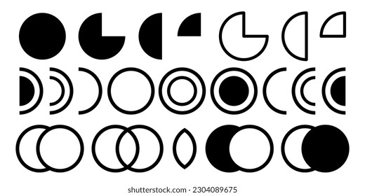 Set of circles black. Circle set. Transparent Variations