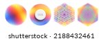 Set of circles and cubes. Abstract geometric design. Vector illustration made of various overlapping elements. Applicable for banners, placards, posters or flyers.