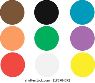Set of circles with different colours on white background. In addiction for animal set.