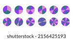 Set of circles divided into equal parts for print and design. Vector clipart.