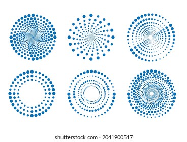 Set of circles from dots. Abstract dots Emblem Design.Frame Vector illustration.