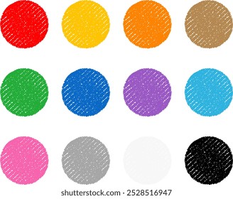 Set of circles drawn in crayon