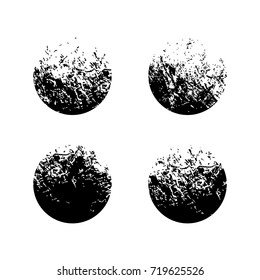 A set of circles filled ragavoy texture rice paper isolated on white background