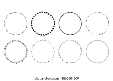 Set of circles Frame Element decoration Design. Hand-drawn watercolor floral frame. Wedding logos. Vector illustration.