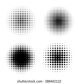 Set Circles Halftone Effect Vector Illustration Stock Vector (Royalty ...