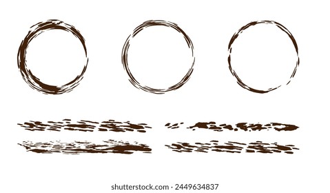 Conjunto de círculos y líneas sobre un fondo blanco. Ictus. Elementos de diseño a mano. diseño de Vector