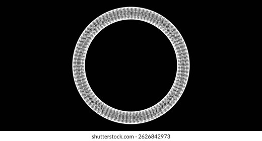 Conjunto de círculos con líneas. Líneas en un color con diferente opacidad. Espiral negra sobre fondo blanco y espiral blanca sobre fondo negro. Elemento de diseño dinámico con 3 partes.