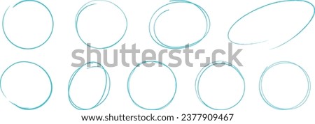 set of circles lines sketch hand drawn. circle scribble line art drawing set illustration Doodle circles for design elements, 